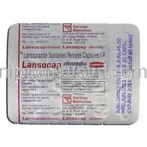 ランソキャップ Lansocap, タケプロン ジュエリック, スタンゾーム SR, 30mg, カプセル 包装裏面