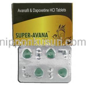 スーパーアバナ Super Avana, アバナフィル 100mg, ダポキセチン 60mg, 錠