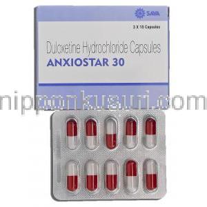 アンキシオスター30 Anxiostar 30, サインバルタ ジェネリック, デュロキセチン, 30mg, カプセル