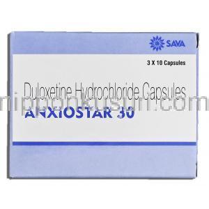 アンキシオスター30 Anxiostar 30, サインバルタ ジェネリック, デュロキセチン, 30mg, カプセル 箱