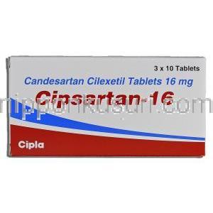 シプサルタン-16 Cipsartan-16, アタカンド ジェネリック, カンデサルタン, 16mg, 錠 箱