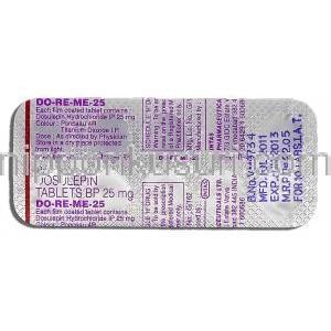 ドレミ Do Re Me, ドチエピン 25mg, 錠 包装裏面