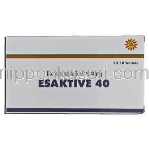 エサクティブ40 Esaktive 40,　ネキシウム ジェネリック, エソメプラゾール, 40mg, 錠 箱