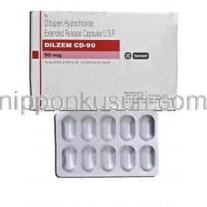 ジルゼム CD-90 Dilzem CD-90, ヘルペッサー ジェネリック XL, ジルチアゼム ER, 90mg, カプセル 