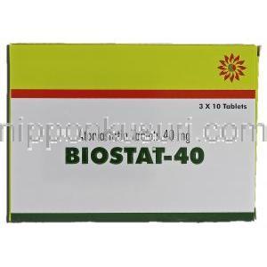 バイオスタット40 Biostat-40, アトルバスタチン, 40mg, 錠 箱