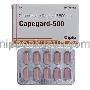 ケープガード Capegard, ゼローダ ジェネリック, カペシタビン  500mg 錠 (Cipla)