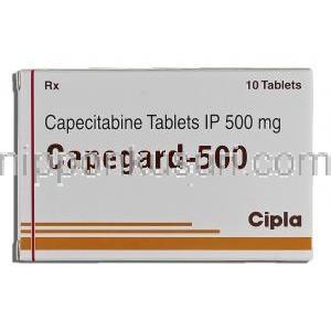 ケープガード Capegard, ゼローダ ジェネリック, カペシタビン  500mg 錠 (Cipla) 箱