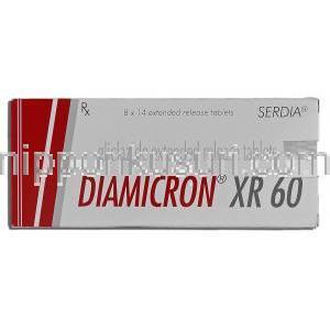 ジアミクロンXR Diamicron XR, グリクラジド 60mg, 錠 箱