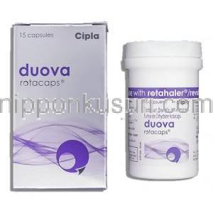 チオトロピウム臭化物 / フマル酸ホルモテロール, Duova , 18mcg / 12mcg 吸入用カプセル (CIPLA)