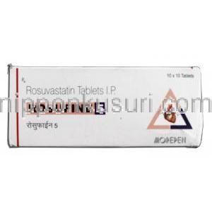 ロスファイン Rosufine, ロスバスタチン, 5mg, 錠 箱