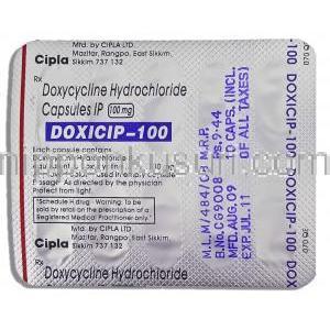 ドキシサイクリン 100MGカプセル (Cipla)