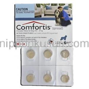  コンフォーティス Comfortis, スピノサド, 810mg, チュアブル錠, 18.1 - 27 kg 犬用