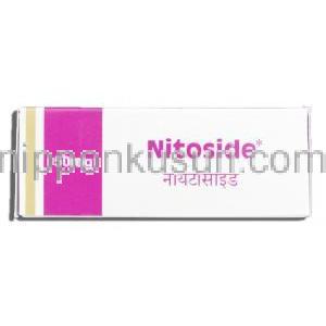 ニトサイド Nitoside, ニトプロ持続静注液, ニトロプルシドナトリウム, 50mg 注射 箱側面