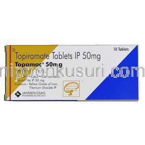 トピラマート, トピラメートTopiramate, トパマックス ジェネリック, Topiramate 50mg, 錠 箱