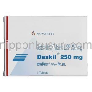 ダスキル Daskil 250mg, ラミシール ジェネリック, テルビナフィン 250mg, 錠 箱