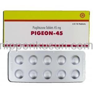 ピジョン45 Pigeon-45, アクトス ジェネリック, ピオグリタゾン, 45mg, 錠
