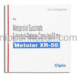 メトラー Metolar XR メトプロロール 50MGカプセル(Cipla)