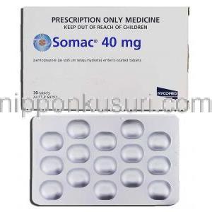 ソマック40 Somac 40, パントプラゾール 40mg, 錠