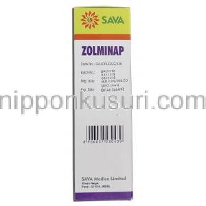 ゾルミナップ Zolminap, ゾーミッグ ジェネリック, ゾルミトリプタン 5mg, 2ml 鼻スプレー, 箱記載情報