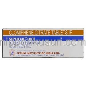 サイフェン100 Siphene 100, クロミッド ジェネリック, クロミフェン 100mg, 錠, 箱