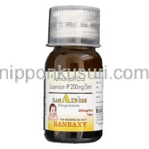 ラナジー200 Ranazy 200, ジスロマックス ジェネリック, アジスロマイシン 200mg/5ml, 内服懸濁液, ボトル