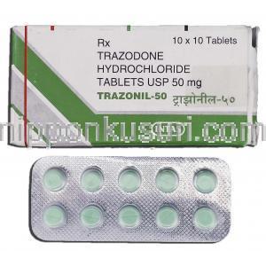 トラゾニル50 Trazonil 50, デジレル ジェネリック, トラゾドン 50mg, 錠