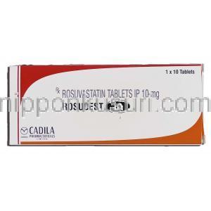 ロスベスト10 Rosubest 10, クレストール ジェネリック, ロスバスタチン 10mg, 錠, 箱