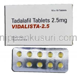 ヴィダリスタ2.5 Vidalista 2.5, タダラフィル 2.5mg, 錠