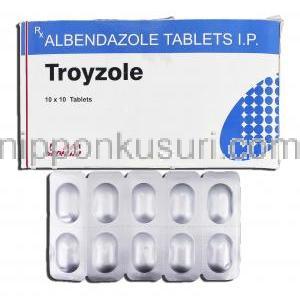 トロイゾール Troyzole, エスカゾール ジェネリック, アルベンダゾール 400mg, 錠
