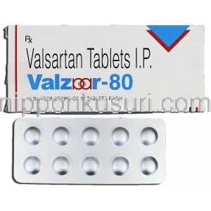 バルザー80 valzaar 80, バルサルタン 80mg, 錠