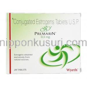 プレマリン　Premarin, 結合型エストロゲン 0.3mg, 錠, 箱