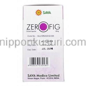 ゼロフィグ Zerofig, ゼニカル ジェネリック, オーリスタット 60mg, カプセル 製造者情報