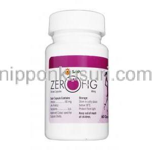 ゼロフィグ Zerofig, ゼニカル ジェネリック, オーリスタット 60mg, カプセル ボトル