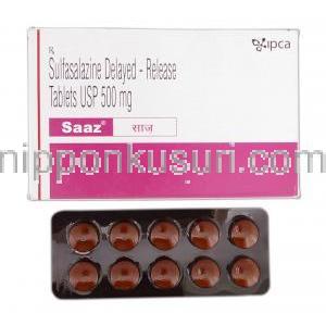 サーズDR Saaz DR, アザルフィジン ジェネリック, スルファサラジン DR 500mg, 錠
