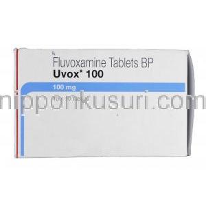 ユーボックス100 Uvox 100, ルボック ジェネリック, フルボキサミンマイレン酸塩, 100mg, 錠 箱