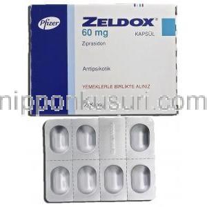 ゼルドックス Zeldox, ジプラシドン, 60mg, カプセル