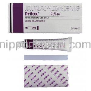 プリロックス クリーム 30g, Plirox Cream(エムラクリーム ジェネリック)リドカイン 25mg/ プリロカイン 25mg 配合