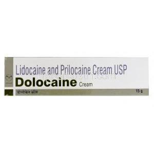 ドロカイン クリーム 15g, Dolocaine Cream（エムラクリーム ジェネリック）リドカイン 25mg/ プリロカイン 25mg 配合 箱