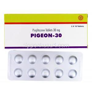 ピジョン30 Pigeon 30, アクトス ジェネリック, ピオグリタゾン 30mg 錠