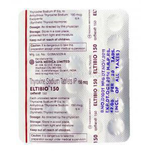 エルチビオ Eltibio, チラーヂン ジェネリック, チロキシン   150mcg, 錠,包装