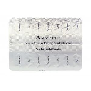 エックスフォージ Exforge, アムロジピン/  バルサルタン  5mg/ 160mg, 錠, 包装裏面