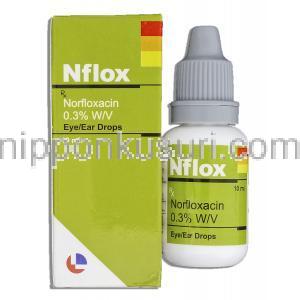 ノルフロキサシン, Norflox, 0.3% 10ML 点鼻 / 点眼液 (Cipla)