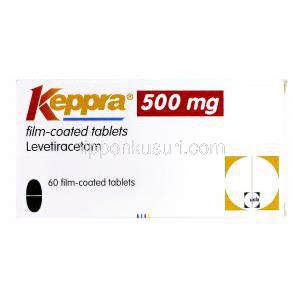 ケップラ Keppra, レベチラセタム 500mg 錠, 箱