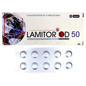 ラミトール OD 50 Lamitor OD 50, ラミクタールジェネリック, ラモトリジン 50mg 錠 (Torrent)