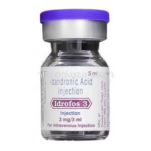 イドフォス Idofos, ボンビバ ジェネリック, イバンドロン酸（イバンドロネート） 3mg 3ml 注射バ