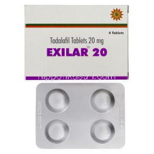 エクシラー Exilar, シアリス ジェネリック, タダラフィル 20mg, 錠