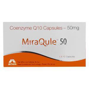 ミラキュール Miraqule, コエンザイム Q10 50mg, カプセル箱