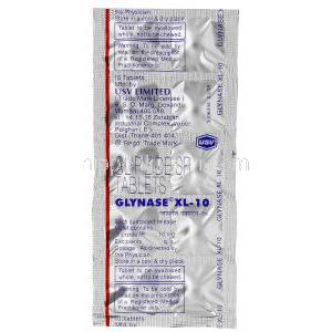 グリネーズXL Glynase XL,  グルコトロル XL ジェネリック,  グリピジド XL 10mg 錠, 包装