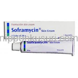 フラマイセチン, Soframycin, 1% 30グラム Skin クリーム (Aventis)