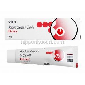 アシビル Acivir, アシクロビル5% 5gm クリーム (Cipla)